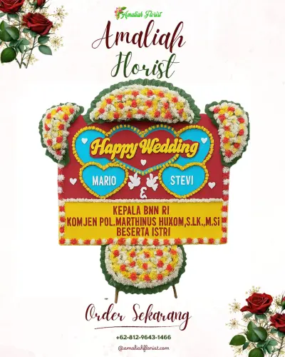 Karangan Papan Bunga Pernikahan di Ngadilangkung